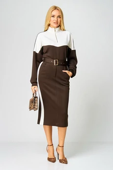Костюм с юбкой 888 коричневый Gamma Gracia