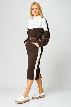 Костюм с юбкой 888 коричневый Gamma Gracia