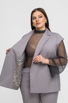 Костюм брючный 25С2754 серо-бежевый Gold Style