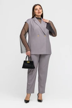 Костюм брючный 25С2754 серо-бежевый Gold Style