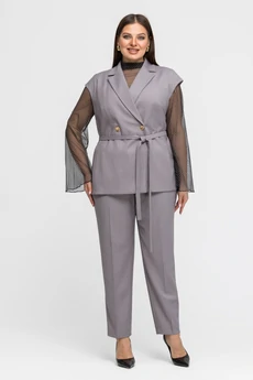 Костюм брючный 25С2754 серо-бежевый Gold Style