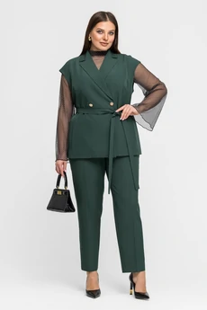 Костюм брючный 25С2754 темно-зеленый Gold Style