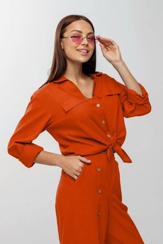 Костюм брючный 2626 оранжевый Gold Style