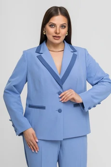 Костюм брючный 26С2761 джинс + небесно-голубой Gold Style
