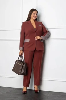 Костюм брючный 2686 кирпичный Gold Style