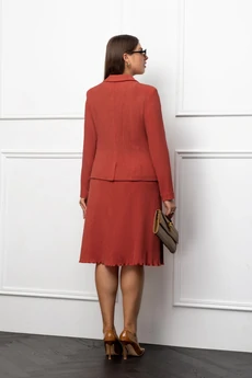 Костюм с юбкой 2719 кирпичный Gold Style
