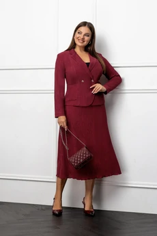 Костюм с юбкой 2723 бордовый Gold Style