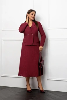 Костюм с юбкой 2723 бордовый Gold Style