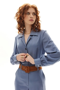 Костюм брючный 6519 голубой Golden Valley