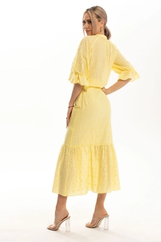 Костюм с юбкой 6541 желтый Golden Valley