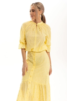 Костюм с юбкой 6541 желтый Golden Valley