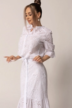 Костюм с юбкой 6541-1 белый Golden Valley