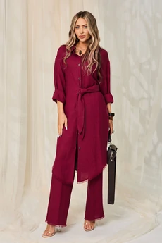 Костюм брючный 6543 бордовый Golden Valley