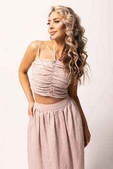 Костюм с юбкой 6574 розовый Golden Valley
