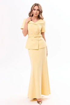 Костюм с юбкой 6701 желтый Golden Valley