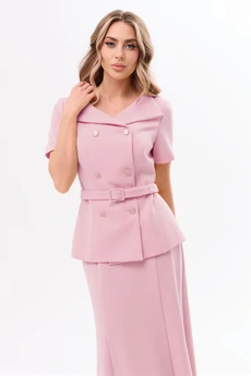 Костюм с юбкой 6701 розовый Golden Valley