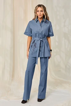 Костюм брючный 6704 голубой Golden Valley