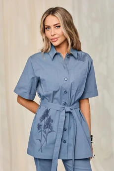 Костюм брючный 6704 голубой Golden Valley