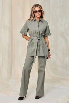 Костюм брючный 6704 зеленый Golden Valley