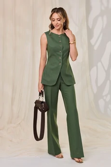 Костюм брючный 6712 зеленый Golden Valley