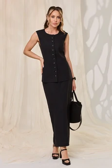 Костюм с юбкой 6716 черный Golden Valley