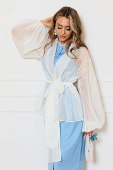 Костюм с платьем 6735 молочно-голубой Golden Valley