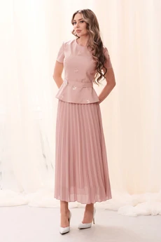 Костюм с юбкой 6741 розовый Golden Valley