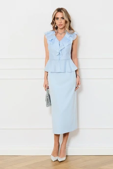 Костюм с юбкой 6742 голубой Golden Valley