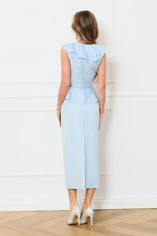 Костюм с юбкой 6742 голубой Golden Valley
