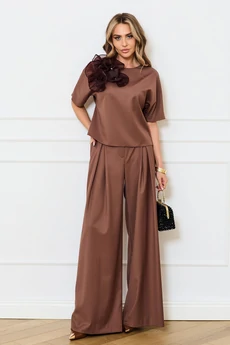 Костюм брючный 6745 коричневый Golden Valley