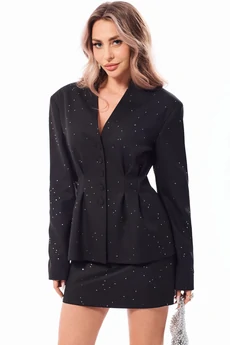 Костюм с юбкой 6750 черный Golden Valley