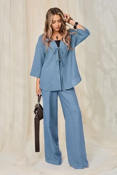 Костюм брючный 6759 голубой Golden Valley