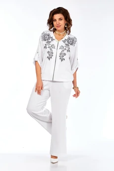 Костюм брючный 281 белый Grace for you