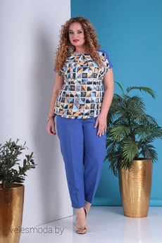 Костюм брючный 301 василек Grace for you