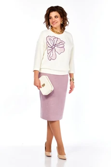Костюм с юбкой 273 пудра Grace for you