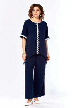 Костюм брючный 274 синий Grace for you