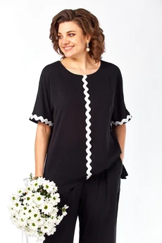 Костюм брючный 274 черный Grace for you