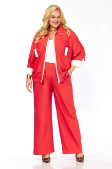 Костюм брючный 280 красный Grace for you