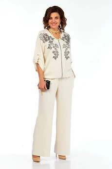 Костюм брючный 281 бежевый Grace for you