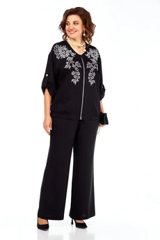 Костюм брючный 281 черный Grace for you