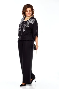 Костюм брючный 281 черный Grace for you