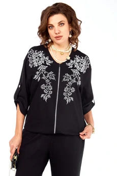 Костюм брючный 281 черный Grace for you