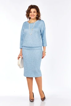 Костюм с юбкой 283 голубой Grace for you