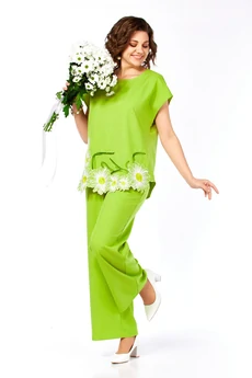 Костюм брючный 285 салатовый Grace for you