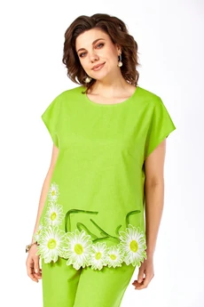 Костюм брючный 285 салатовый Grace for you