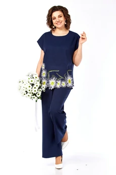 Костюм брючный 285 синий Grace for you