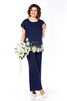 Костюм брючный 285 синий Grace for you