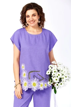 Костюм брючный 285 фиолетовый Grace for you