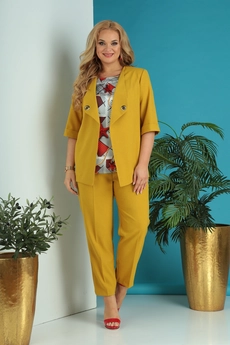 Костюм брючный 301 желтый Grace for you