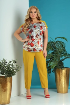 Костюм брючный 301 желтый Grace for you